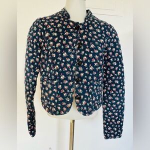 100% cotton cottagecore quilt button up jacket flower print Jack Wills floral